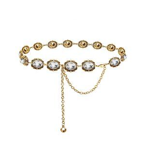 4983 Bling Gold Chain Belts For Women Fashion Rhinestone Belt Wedding Bridal